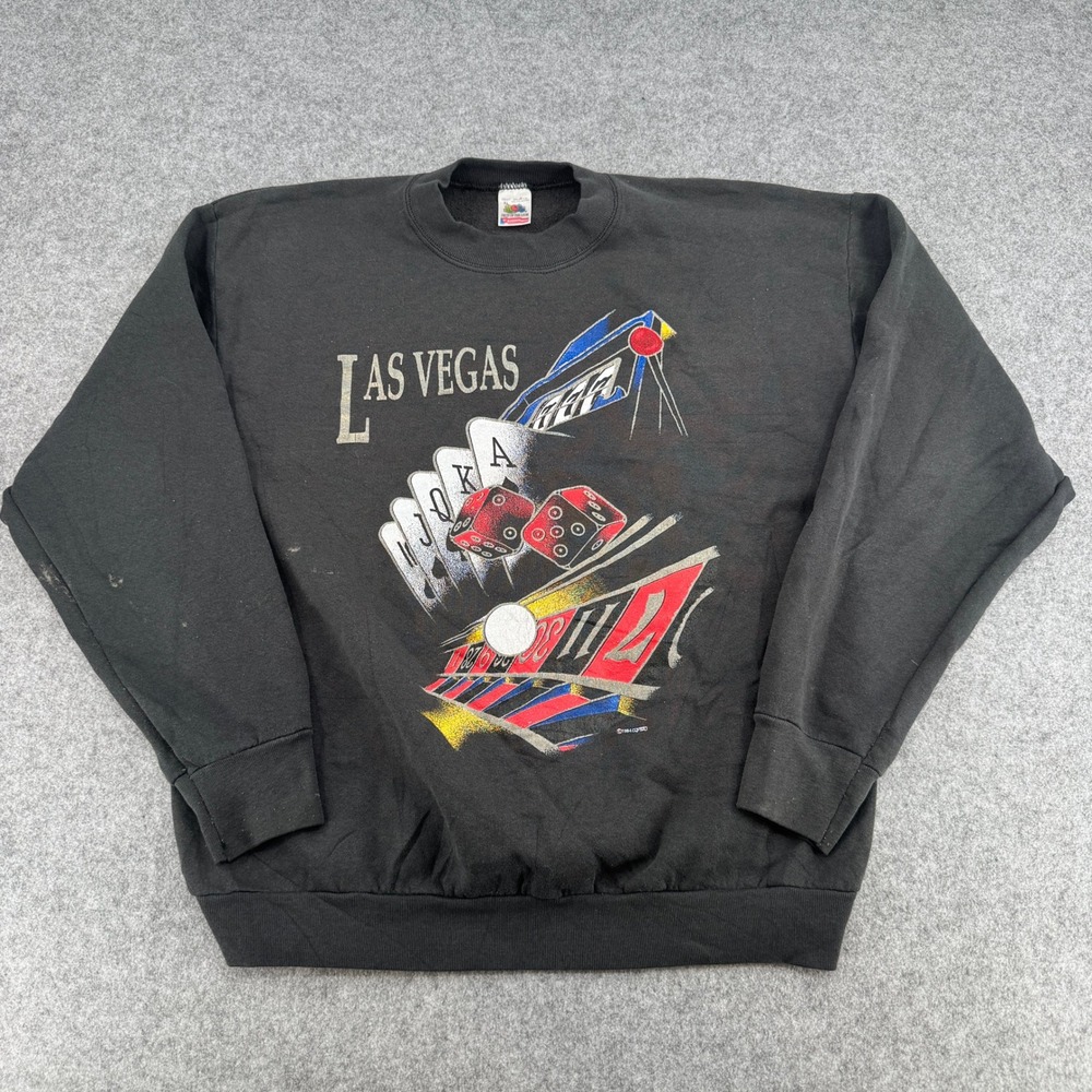 Vintage 1994 Las Vegas Gambling Sweatshirt Mens XL Fruit of the Loom 90s USA